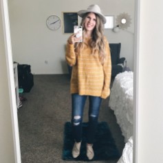 Laila Stripe Sweater in Mustard